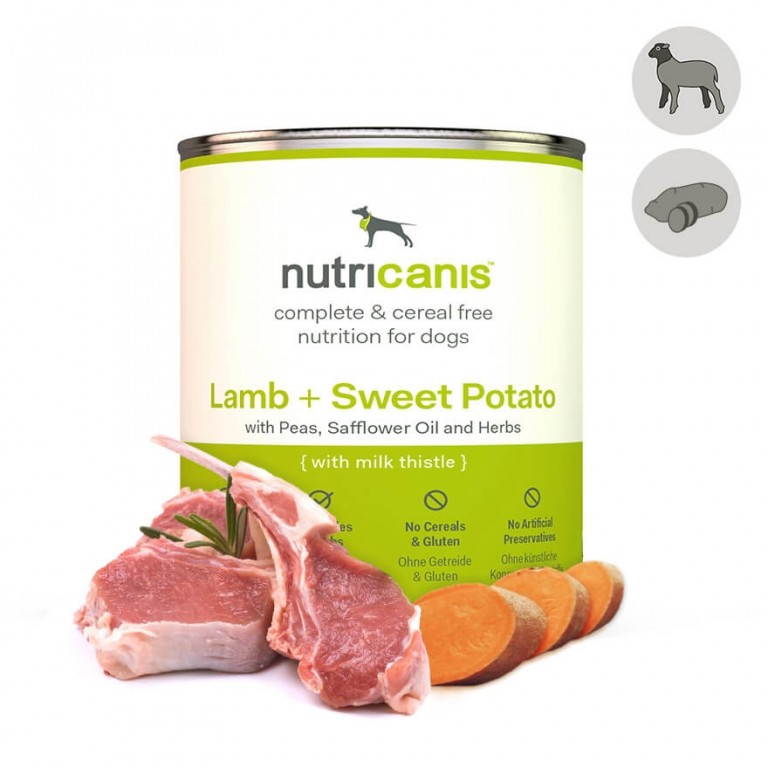Nassfutter Hund Adult: Lamm + Süßkartoffel (Einzeldose 800g)